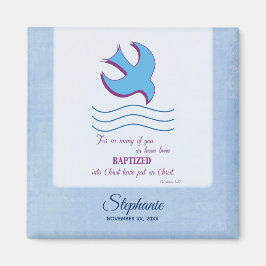 Imã Personalize, pomba do batismo adulto em azul