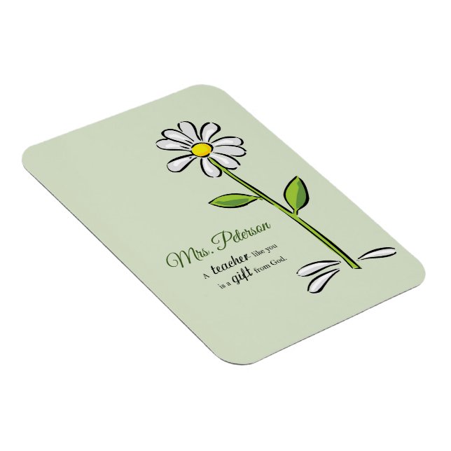 Ímã Personalize, Professor Obrigado, Flor Religiosa (Lado Direito)