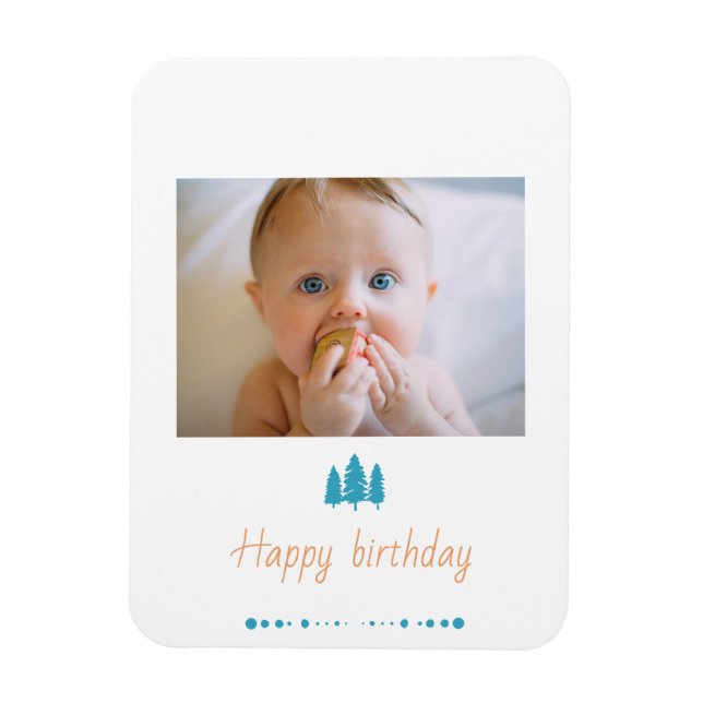 Ímã personalize seu bebê feliz aniversário memorável (Vertical)