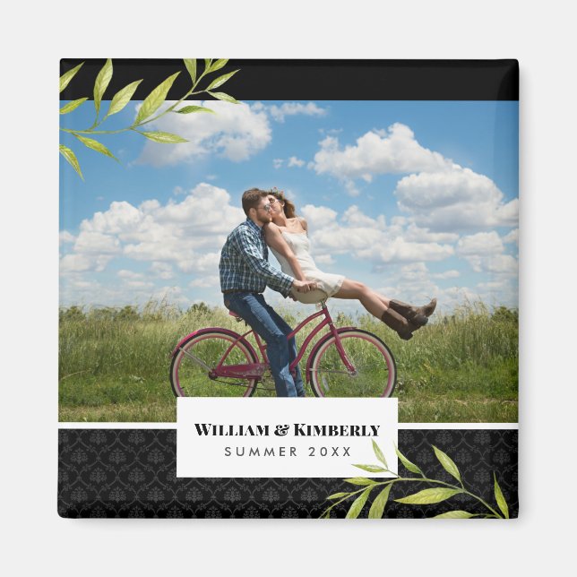 Imã Personalize Sua Foto com Louro e Damask (Frente)