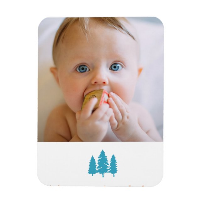 Ímã personalize sua foto memorável do bebê (Vertical)