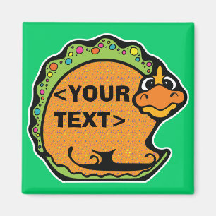 Imã Personalize um dinossauro,<YOUR TEXT>