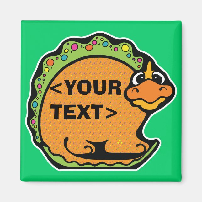 Imã Personalize um dinossauro,<YOUR TEXT> (Frente)