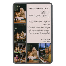 Ímã Personalized 50th Birthday Photo Collage Flexible