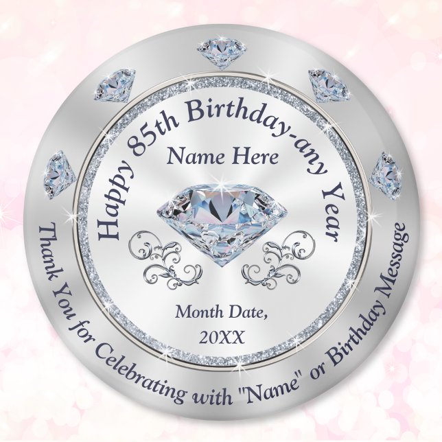 Imã Personalized, 85th Birthday Party Favor Ideas,  (Personalized, 85th birthday party favors. 85th birthday party ideas for grandma, mom or loved ones.)