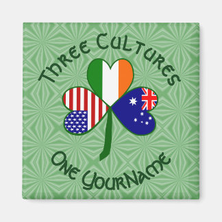 Imã Personalized Australia Ireland USA Shamrock Square