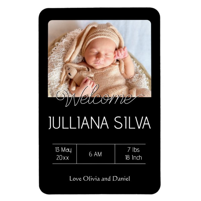 Ímã personalized baby Birth announcements  (Vertical)