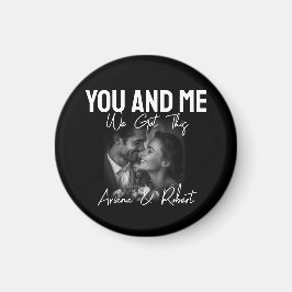 Imã Personalized Black Photo Couple 'You and Me' 