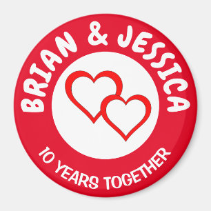 Imã Personalized Circle Magnet Anniversary