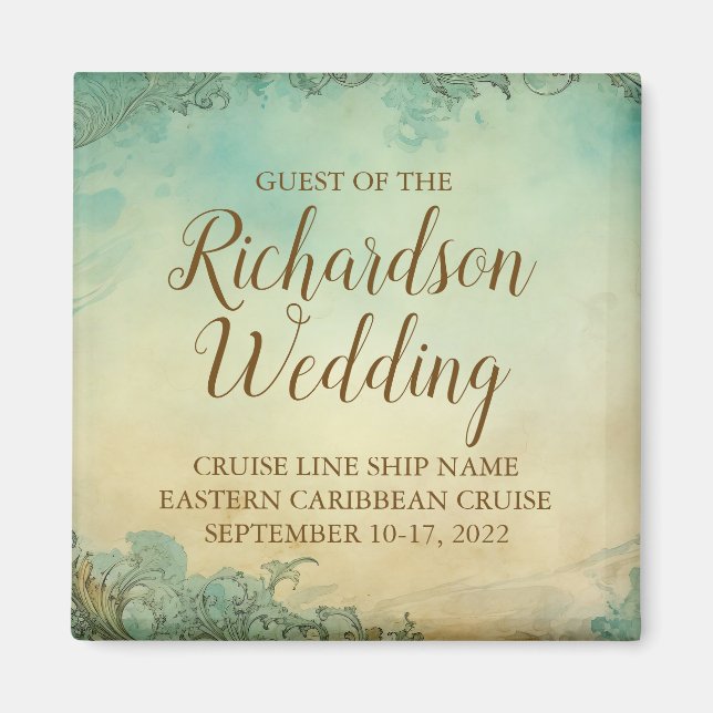 Imã Personalized Cruise Wedding Guest Keepsake (Frente)