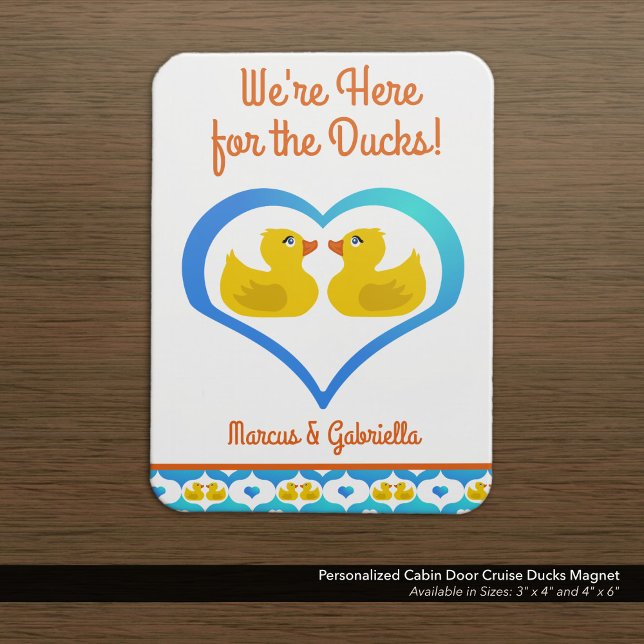 Ímã Personalized Cruising Ducks Cabin Door Magnet (Decorate Your Stateroom Door with a Cute Cruising Ducks Magnet–Customized with Your Name.)