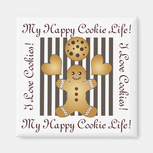 Imã Personalized Cute Gingerbread Man Cookie (Frente)