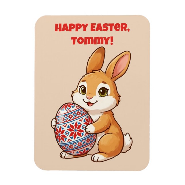 Ímã Personalized Easter Bunny Magnet | Vinyl Glossy (Vertical)