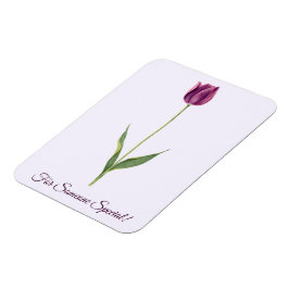 Ímã Personalized Elegant Purple Tulip