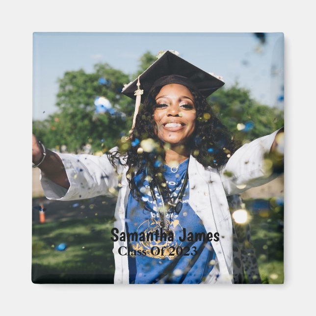 Imã Personalized Graduation Photo and Name (Frente)