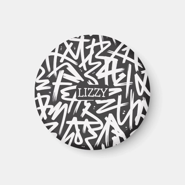 Imã Personalized Graffiti Name Pattern — Custom Urban (Frente)