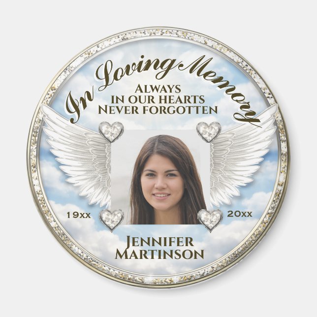 Imã Personalized In Loving Memory Photo Template (Frente)