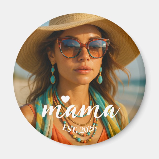 Imã Personalized Mama Est Year Custom Gift For Mommy (Frente)