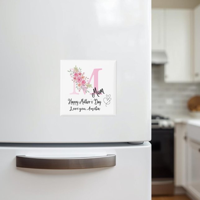 Imã Personalized Mom Initial Fridge Magnet (Criador carregado)