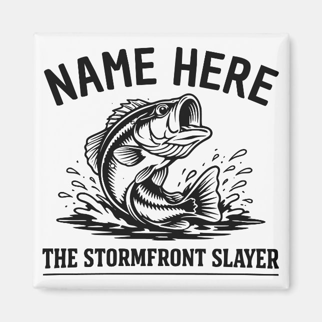 Imã Personalized Name Classic Bass Fishing Storm (Frente)