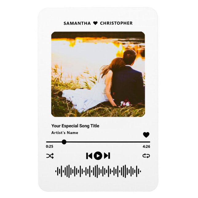 Ímã Personalized Name Special Song Music Player Photo (Vertical)