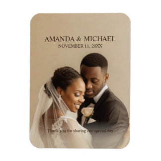 Ímã Personalized Photo Favor with Names & Wedding Date