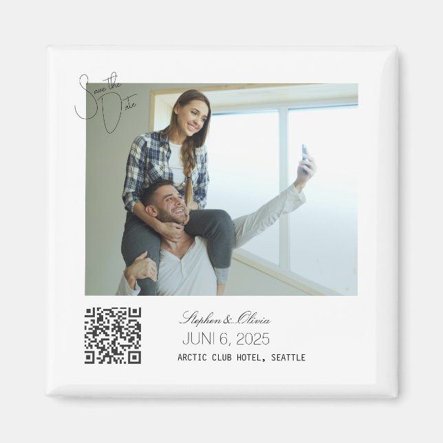 Imã Personalized Photo Save the Date Wedding magnet (Frente)