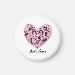 Imã Personalized Rhythmic Gymnastics Magnet Pink Heart