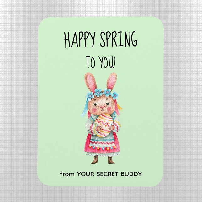 Ímã Personalized Secret Buddy Happy Spring Flexible (Criador carregado)