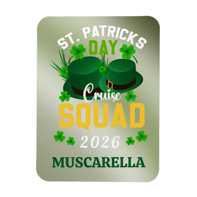 Ímã Personalized St. Patrick's Day Cruise Squad Door  (Vertical)