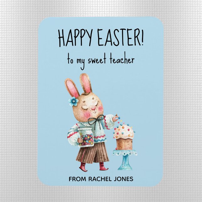 Ímã Personalized Teacher's Happy Easter (Criador carregado)