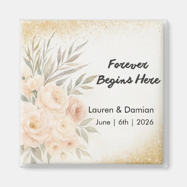 Imã Personalized Wedding Keepsake  - Magnet (Frente)