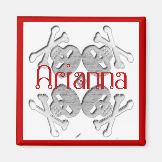 Imã personalizou seu nome crânio e bósseis (Frente)