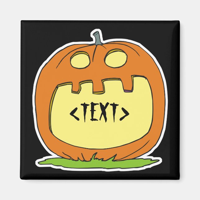Imã Personnalize uma Jack-O-Lantern, <TEXT> (Frente)
