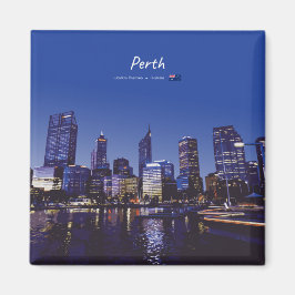 Imã Perth, Austrália - Silhueta da Cidade à Noite