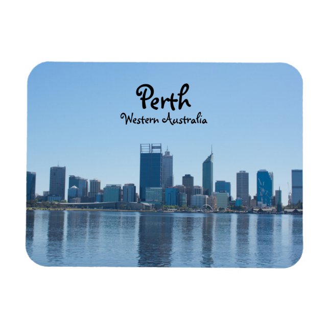 Ímã Perth City Skyline no Dia (Horizontal)