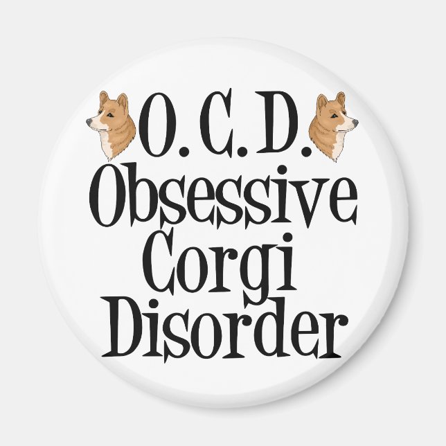 Imã Perturbação Obsessiva Corgi (Frente)