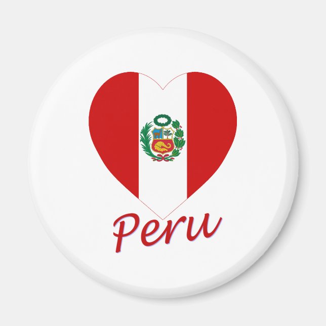 Imã Peru Flag Heart (Frente)