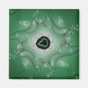Imã Pesadelos   Arte Fractal Verde e Branca
