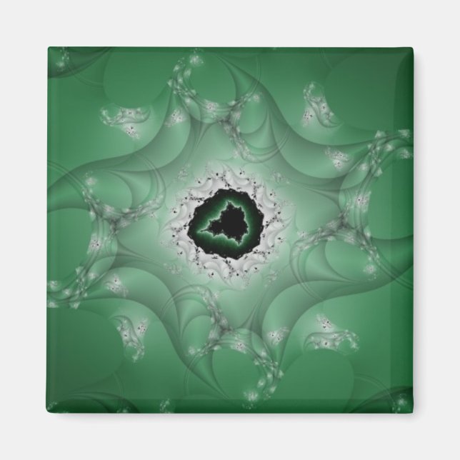 Imã Pesadelos | Arte Fractal Verde e Branca (Frente)
