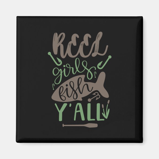 Imã Pesca Arte Real Raparigas Peixes Yall (Frente)