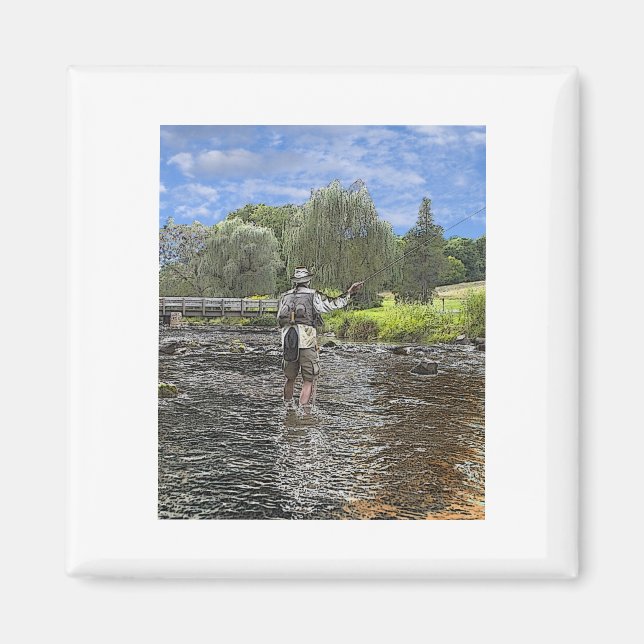 Imã pesca com mosca-da-truta (Frente)