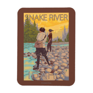 Ímã Pesca com mosca das mulheres - rio Snake, Idaho