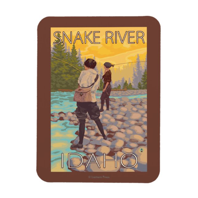 Ímã Pesca de Voo das Mulheres - Rio Cobra, Idaho (Vertical)