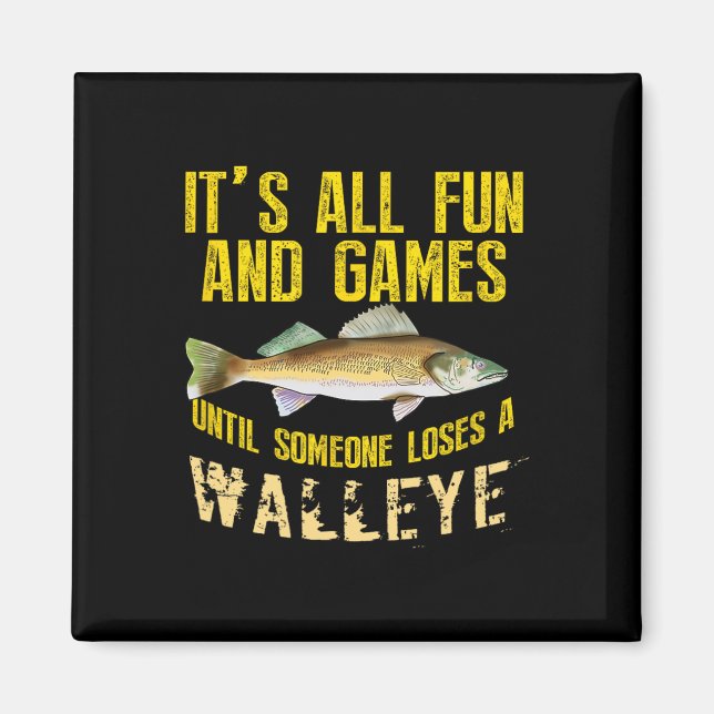 Imã Pesca de Walleye Engraçada Gráficos de Peixes de Á (Frente)