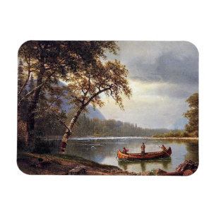 Ímã Pesca do salmão no Cascapediac Albert Bierstadt