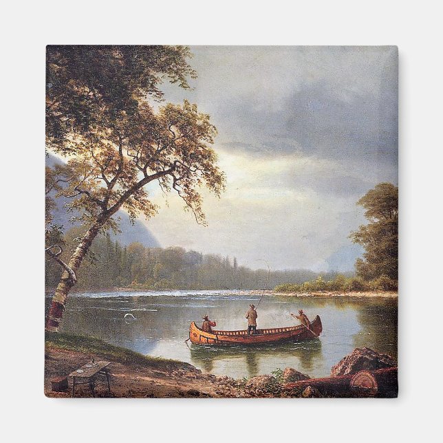 Imã Pesca do salmão no Cascapediac Albert Bierstadt (Frente)