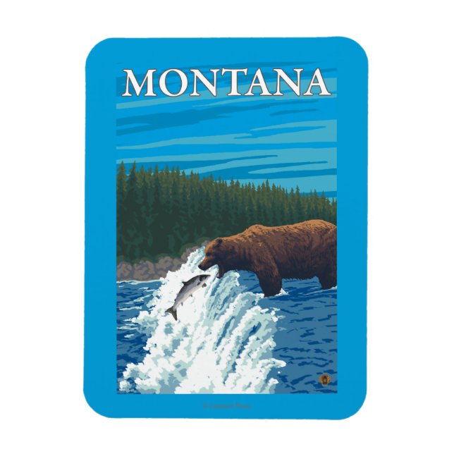 Ímã Pesca do Urso em Montana (Vertical)