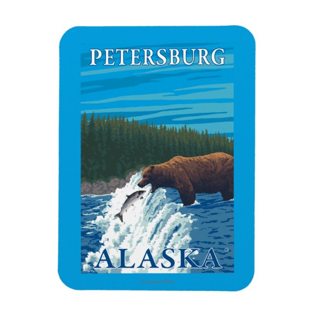 Ímã Pesca do Urso em Petersburgo, Alasca (Vertical)