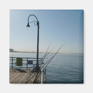Imã Pesca no cais de Santa Monica